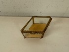 Vintage Stylebuilt Gold Ormolu Jewelry Casket Box W  Geometric Shape
