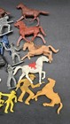 Vintage Lot Of Marx Toy Figures Western Horses Bull Cowboys Indians Soldiers