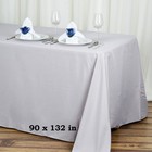 Silver Polyester 90x132  Rectangle Tablecloths Wedding Party Light Gray Linens
