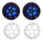 Pair Rockville Rkl65mbw 6 5  700w Marine Boat Speakers W led black white Grilles