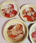 Coca-cola Santa Claus Christmas Metal Coaster Set Of 5  3 5 