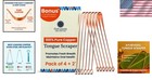 Eco-friendly Reusable Copper Tongue Scrapers - 6 Pack For Effective Cleaning