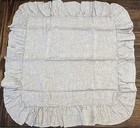 Ruffled Linen Euro Pillow Sham With Buttons Closure 25x25 Inch