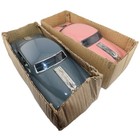 Lot 2 Vintage Minister Delux Tin Friction Cars Pink   Gray W Boxes 1950s Toy