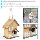Wooden Country Cottage Hanging Birdhouse - 9 25 In - Rustic By Sunnydaze