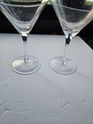 Set Of 2 Clear Glass Martini Cocktail Glasses 7 Oz 7 In Abstract Decorated