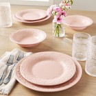 The Pioneer Woman Vintage Lace 12-piece Ceramic Dinnerware Set  Pink