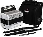 New Hohner Corona Ii Diatonic Accordion F bb eb White A5642 31 Button W gig Bag