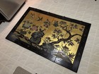 Rare Vtg 1940s Oriental Asian Gold Lacquered Coromandel 4 Panel Asian Nature Art