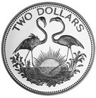Bahamas  2 1989 Proof Silver  flamingos  Original Case