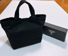Prada Black Canvas Cosmetics Tote Bag Beauty Handle Vip Gift - Nib