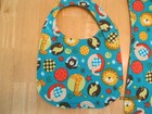 Baby Bib And Burp Cloth  New Handmade  Teal With Animals