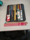 Huge Lot Knitting crochet Needles W  Zippered Case big Lot Sewing Thread As Pict