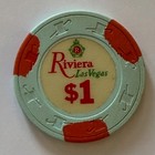 Riviera Hotel  1 Casino Chip Las Vegas Nevada 1980s