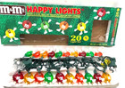 Vintage M m Candy Character Happy Lights 20 String Set Christmas Lights - Works