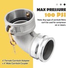 Type Da Cam And Groove Hose Fitting  90 Degree Elbow  4  Femalex 4  Male Camlock