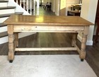 Antique English Pine Wood Farmhouse Dining Table 