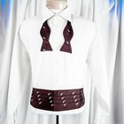 Robert Talbott Burgundy Red Silver Gray Geometric Silk Cummerbund Assorted Set