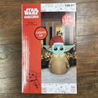 Disney Grogu Star Wars Christmas Airblown Inflatable 5 Ft  Santa Hat Gemmy New 