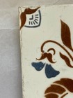 Antique Art Nouveau Floral  6 x6  Tile Stencled Dusty Blue   Amber Floral  