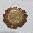 Vtg Aztec Calendar Mexican Coin Ashtray Catch All Dish Mcm 1960-1970 12 Centavos