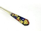 Vintage Silver 875 Gilt   Cloisonn   Enameled Russian Ussr Teaspoon