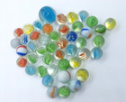 Lot Of 45 Vintage Glass Marbles Mix Color Swirls Corkscrews Marble Lot