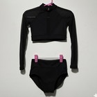 Cm Baltogs Long Sleeve Crop Top And Briefs 2 Piece Set Black Dance Dancewear Nwt