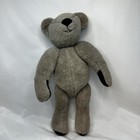 Vtg Homemade Jointed Teddy Bear Gray Mottled 14in Poseable Stuffed Animal Plush