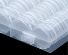 100 Pcs 30mm Clear Round Coin Capsules Plastic Coin Holders  white Gaskets   Box