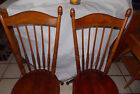 Pair Of Solid Oak Beehive Spindle Back Sidechairs   Chairs   sc81 