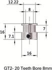 Gt2 Timing Belt Pulley 20 Teeth Bore 8mm5pcs  Aluminum Synchronous Wheel For    