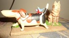 Blossom Bucket Dog On Bird s Leash Basset Hound Or Beagle 85707 Retired W Cat