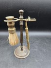 Vintage Razor   Shaving Brush On Stand 3-piece Set 