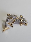 Swarovski Crystal Dolphins Lapel Hat Jacket Pin