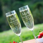 Bride Groom Wedding Personalised Engraved Toasting Champagne Glass Flute Gift