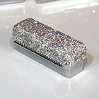 Rhinestone Crystal Lipstick Case Storage Organizer Box With Mirror - Women s Lip