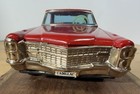 Vintage 11    Bandai Japan Tin Friction Toy 1965 Cadillac 4d Sedan Red Model Car 2