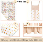 4-piece Crib Bedding Set For Girls  Boho Baby Girl Bedding Set With Crib Skirt  