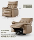 Pu Leather Oversized Manual Recliner Chairs With With 1 5x Sponge 22  Seat Width