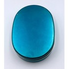 Vtg Authentic Japanese Oval Aluminum Bento Box Sailboat Motif Design 1950 s