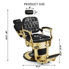 All Purpose Heavy Duty Black gold Vintage Recline Barber Chair Salon Spa