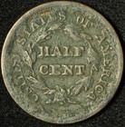 1851-p Braided Hair Half Cent - Free Shipping Usa