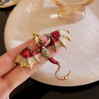Flying Dragon Brooch Pin Crystal Enamel Retro Jewelry Women Men Party Gift