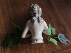 Antique Marie Antoinette Glazed Porcelain Pin Cushion Half Doll 4 5  X 3