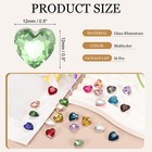 Heart Rhinestones 12mm Pointback Glass Rhinestone Pack Of 50  multicolor 