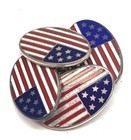 Vtg Vintage American Flag Red White Blue Sterling Silver Enamel Cufflinks