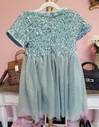 Marie Nicole Dress Girl s Xl  5t  Blue Velvet Sequins Tulle Skirt Party Holiday