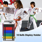 10 Belts Karate Belt Display Rack W  Personalized Stickers Taekwondo Belt Holder