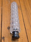 Antique Victorian Cut Glass Scent Bottle Silver Plated Cap Large 7  Monogrammed